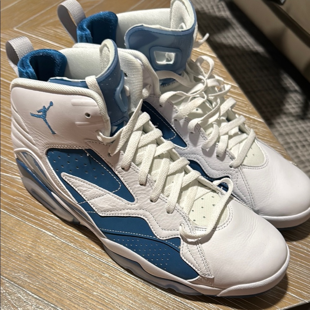 Jordan White and Blue Sneakers High-Top Style